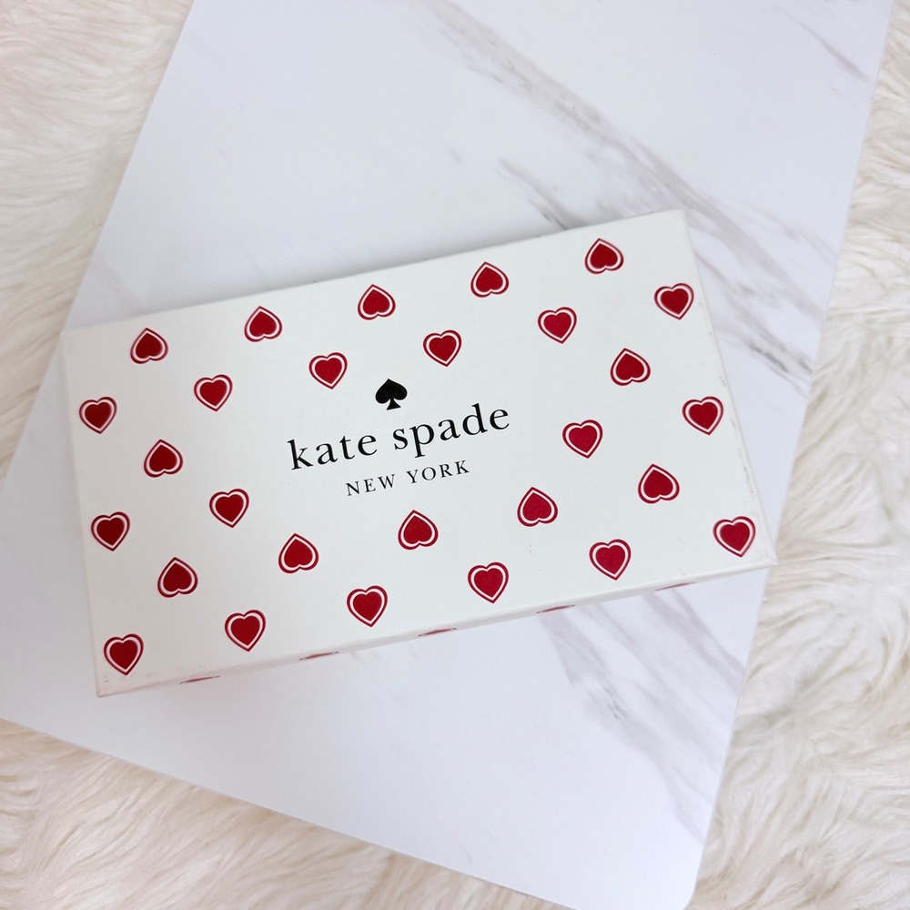 Kate Spade Madison Heartfelt Geo Boxed Large Slim Bifold Wallet Cream Multi - Picture 8 of 10